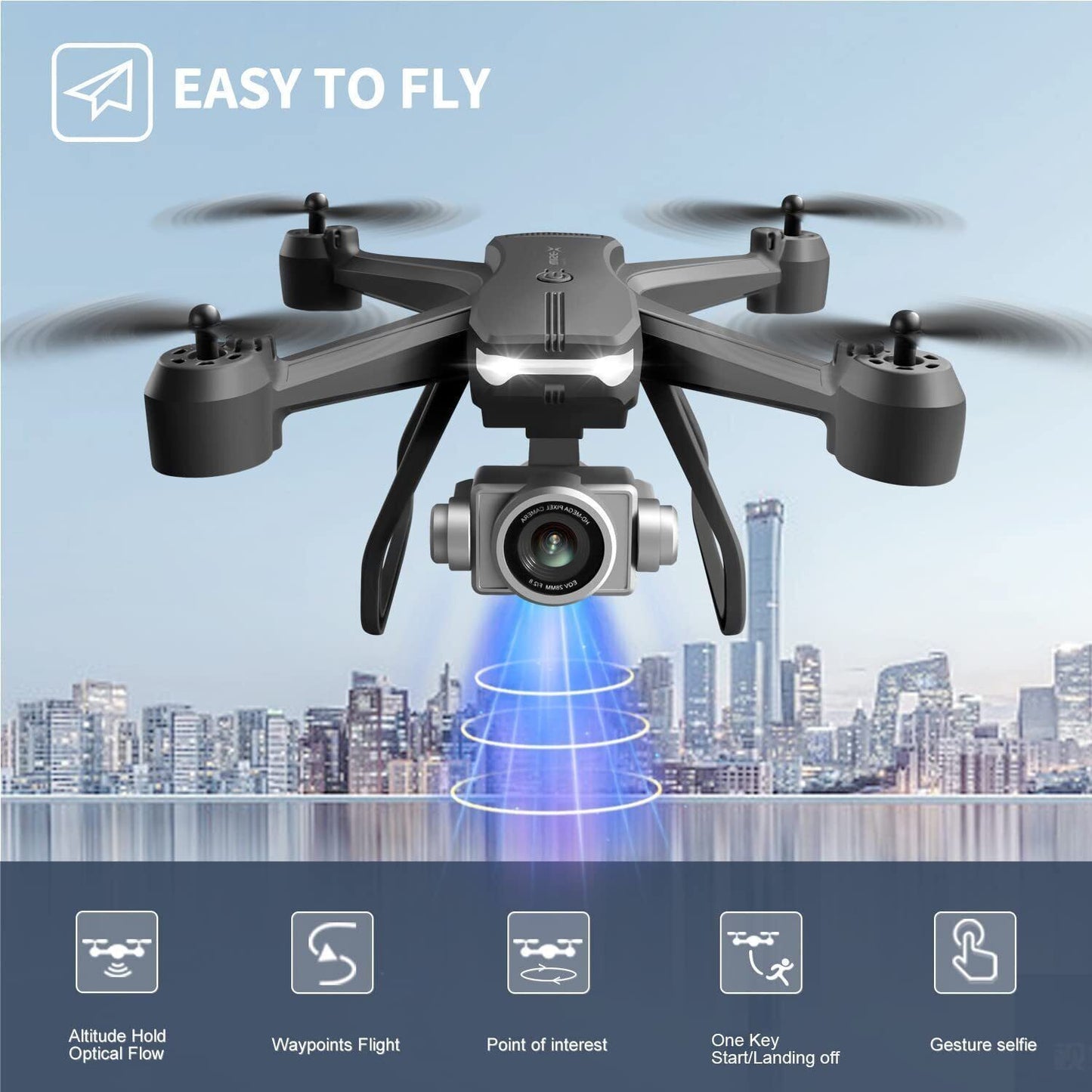 V14 Professional Drone 6K HD Dual Camera, 30-Minute Flight Time, Smart Voice & Gesture Control – Portable RC Quadcopter with 1080P FPV Camera