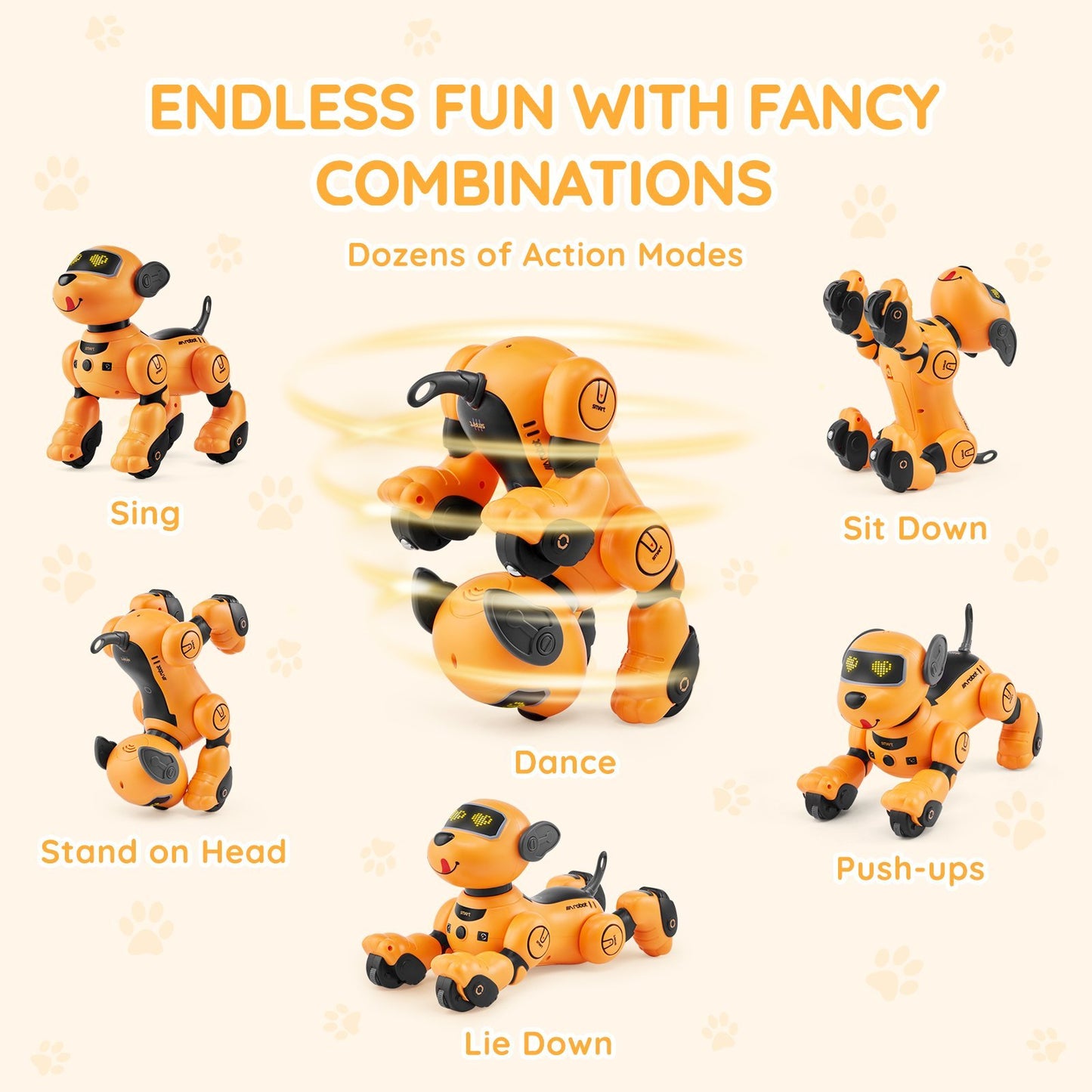 Interactive RC Robot Dog Toy – Talking, Dancing, Programmable, Touch & Voice Control, Remote-Controlled Pet Companion for Kids