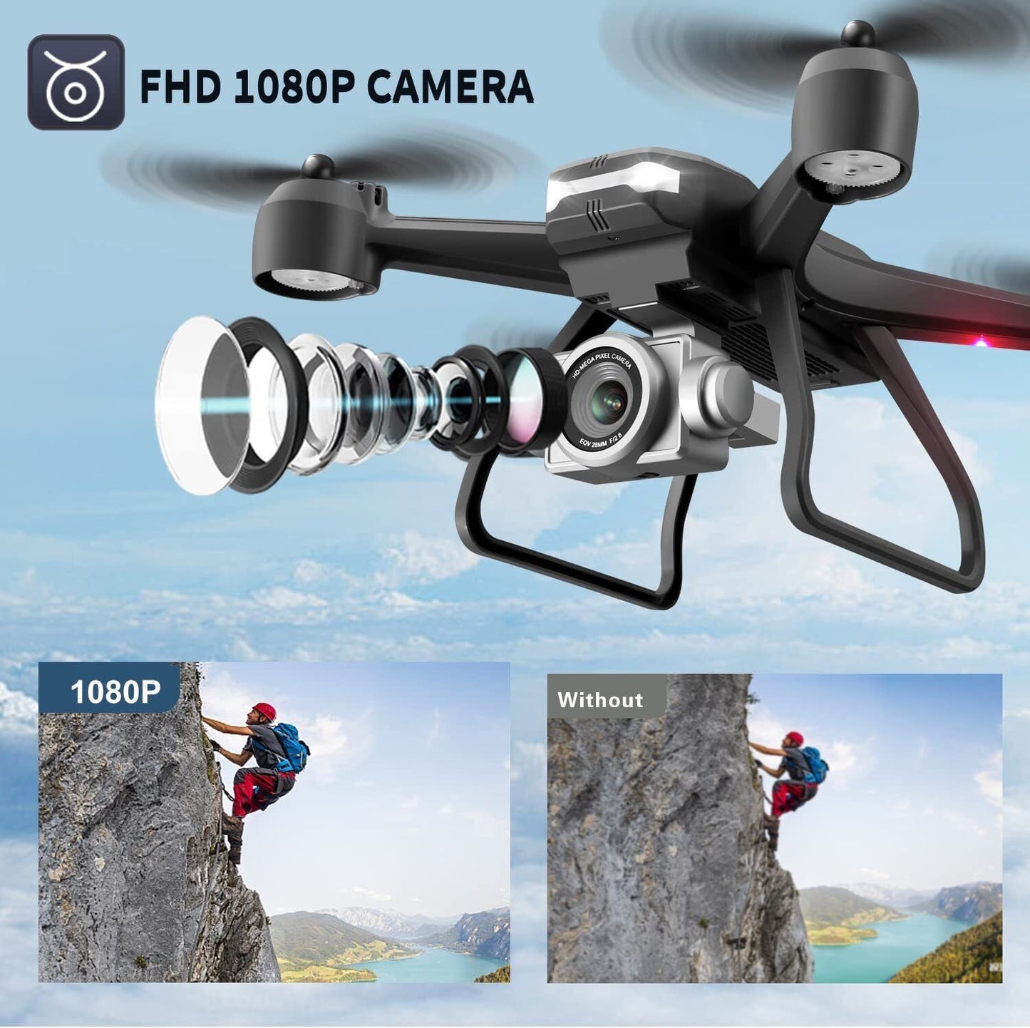 V14 Professional Drone 6K HD Dual Camera, 30-Minute Flight Time, Smart Voice & Gesture Control – Portable RC Quadcopter with 1080P FPV Camera