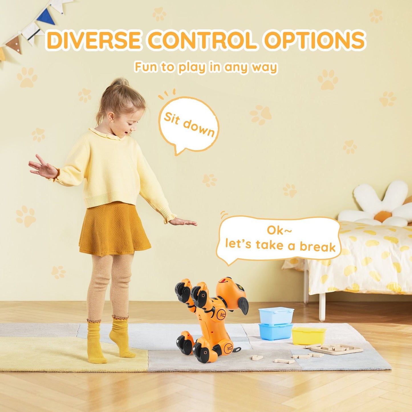 Interactive RC Robot Dog Toy – Talking, Dancing, Programmable, Touch & Voice Control, Remote-Controlled Pet Companion for Kids