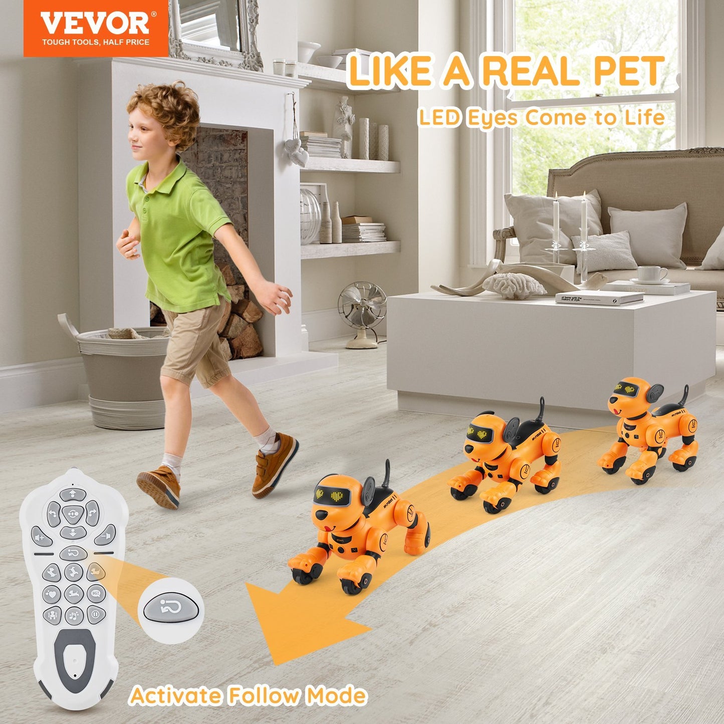 Interactive RC Robot Dog Toy – Talking, Dancing, Programmable, Touch & Voice Control, Remote-Controlled Pet Companion for Kids