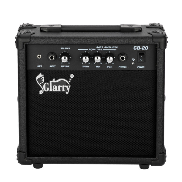 Electric Bass Amplifier – 20W Portable Speaker with Adjustable Controls, Headphone & MP3 Inputs, Perfect for Beginners