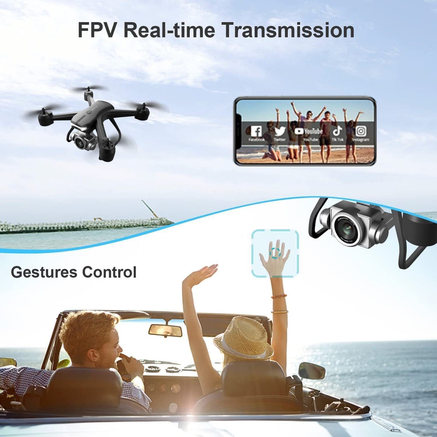 V14 Professional Drone 6K HD Dual Camera, 30-Minute Flight Time, Smart Voice & Gesture Control – Portable RC Quadcopter with 1080P FPV Camera