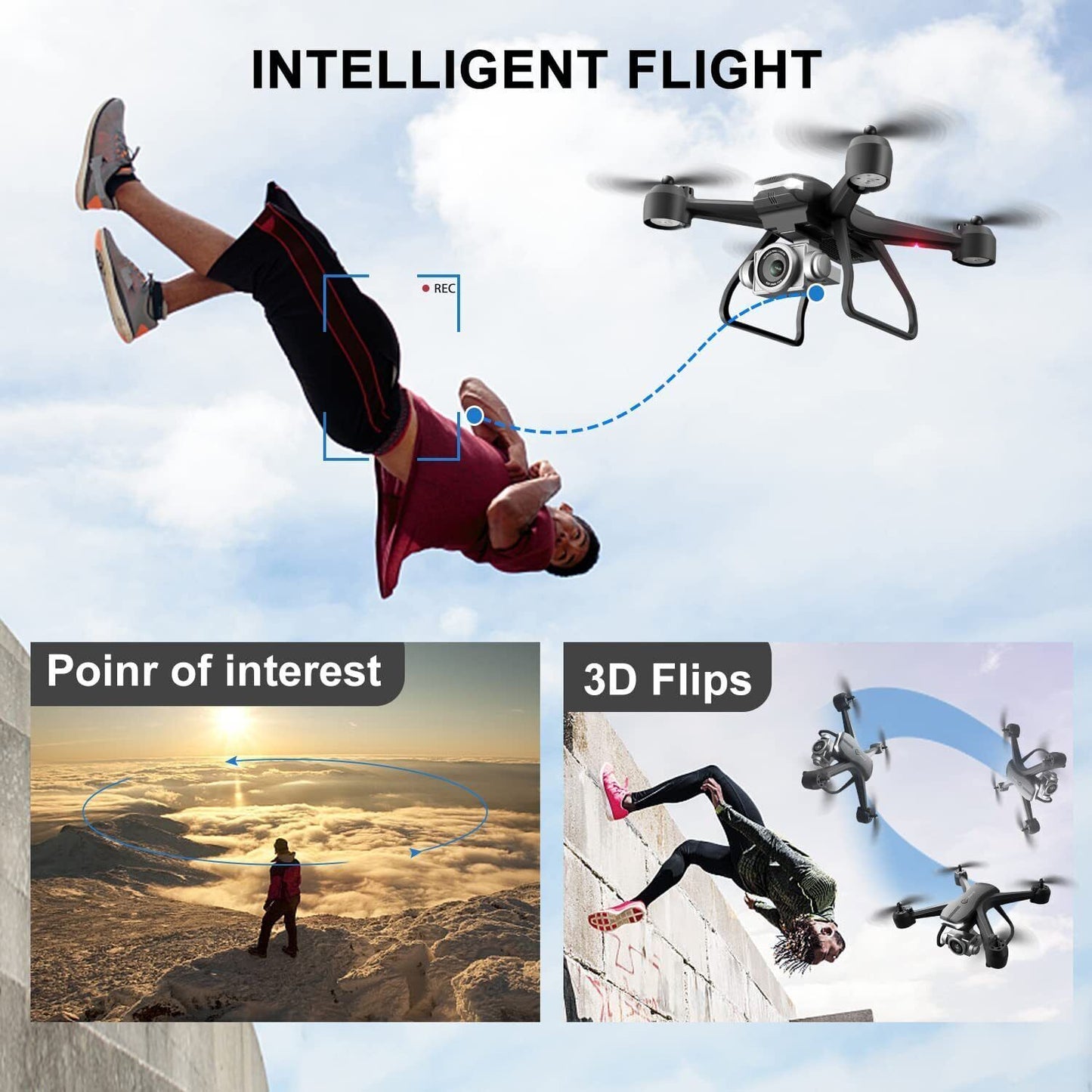V14 Professional Drone 6K HD Dual Camera, 30-Minute Flight Time, Smart Voice & Gesture Control – Portable RC Quadcopter with 1080P FPV Camera