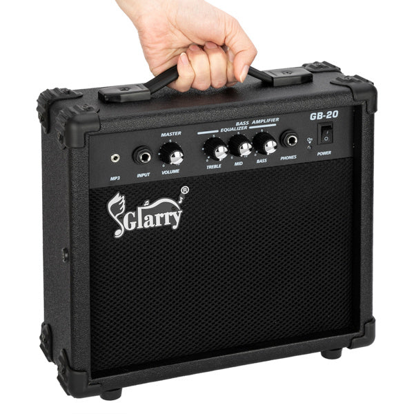 Electric Bass Amplifier – 20W Portable Speaker with Adjustable Controls, Headphone & MP3 Inputs, Perfect for Beginners