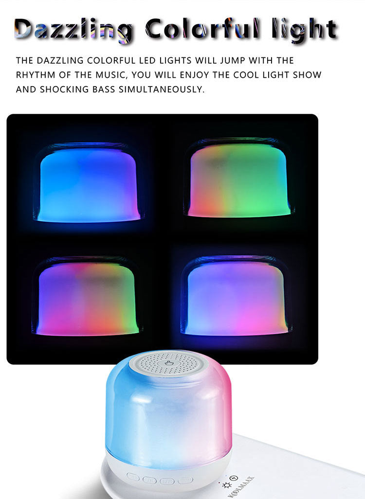 Bluetooth Speaker with Wireless Charging & LED Night Light – 3-in-1 Smart Lamp for Home, Office, & Bedroom