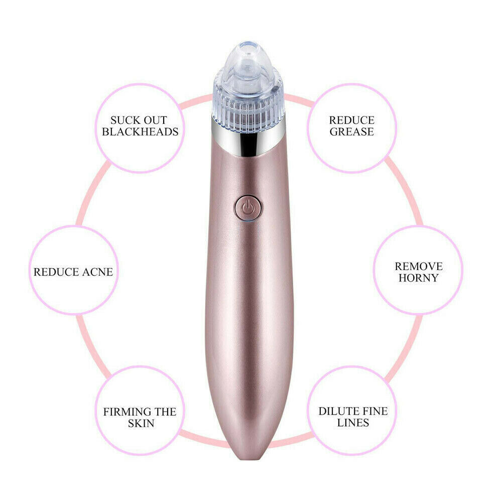 Electric Blackhead Vacuum Pore Cleaner - Acne & Pimple Remover with Strong Suction, Diamond Dermabrasion, USB Rechargeable Face Cleaner