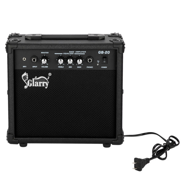 Electric Bass Amplifier – 20W Portable Speaker with Adjustable Controls, Headphone & MP3 Inputs, Perfect for Beginners