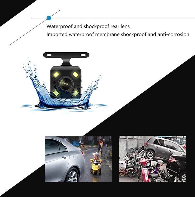 HD 1080P Dash Cam with Dual Lens, G-Sensor, Motion Detection & Super Night Vision – Front, Rear & Inside Car Camera