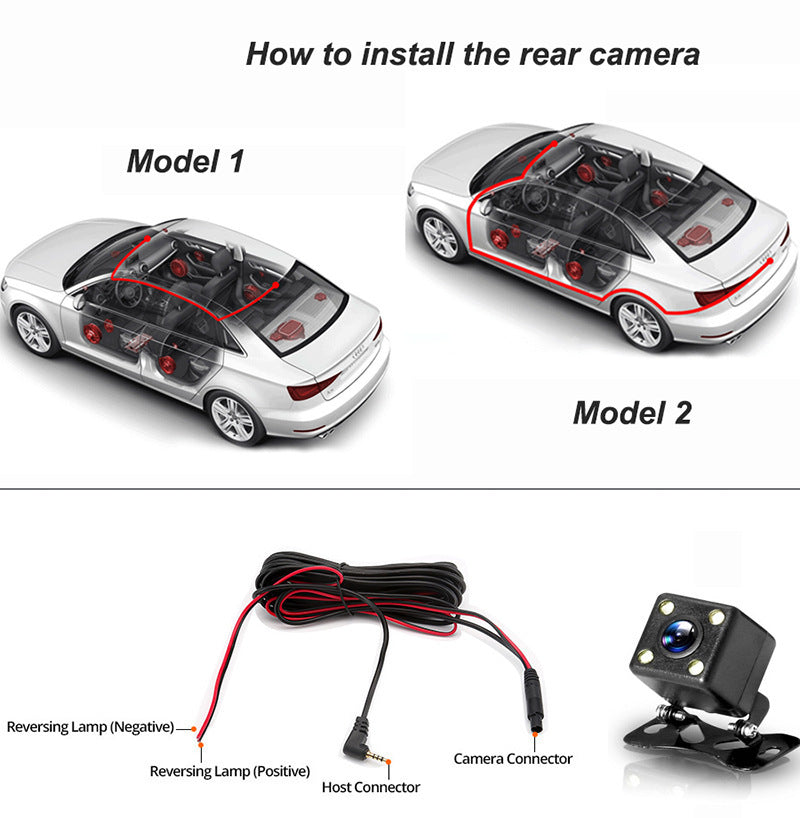 HD 1080P Dash Cam with Dual Lens, G-Sensor, Motion Detection & Super Night Vision – Front, Rear & Inside Car Camera